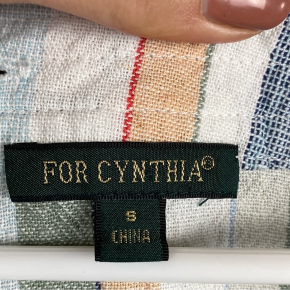 For Cynthia colorful striped Linen blend Shift tank dress size Small - Picture 8 of 9